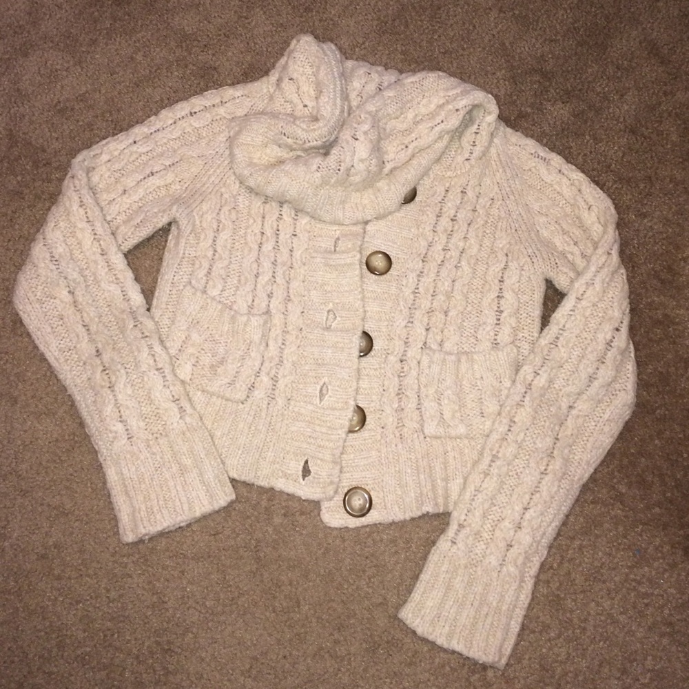 EUC Free People Crop Hooded Sweater Size Small